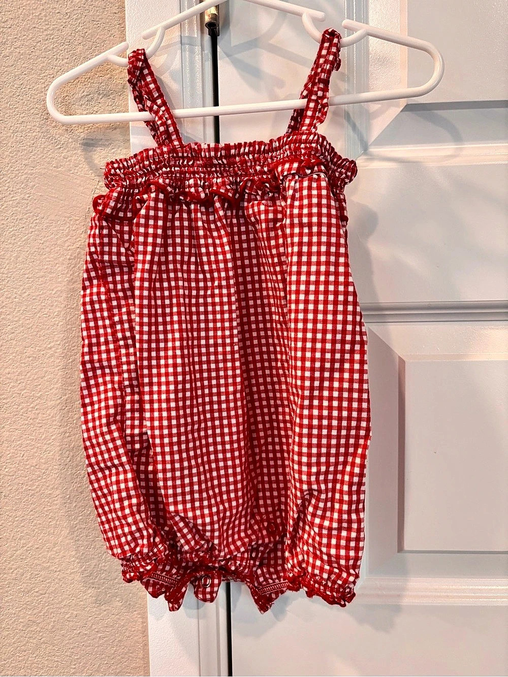 Carter's Gingham Romper in Red & White Baby 3-6M